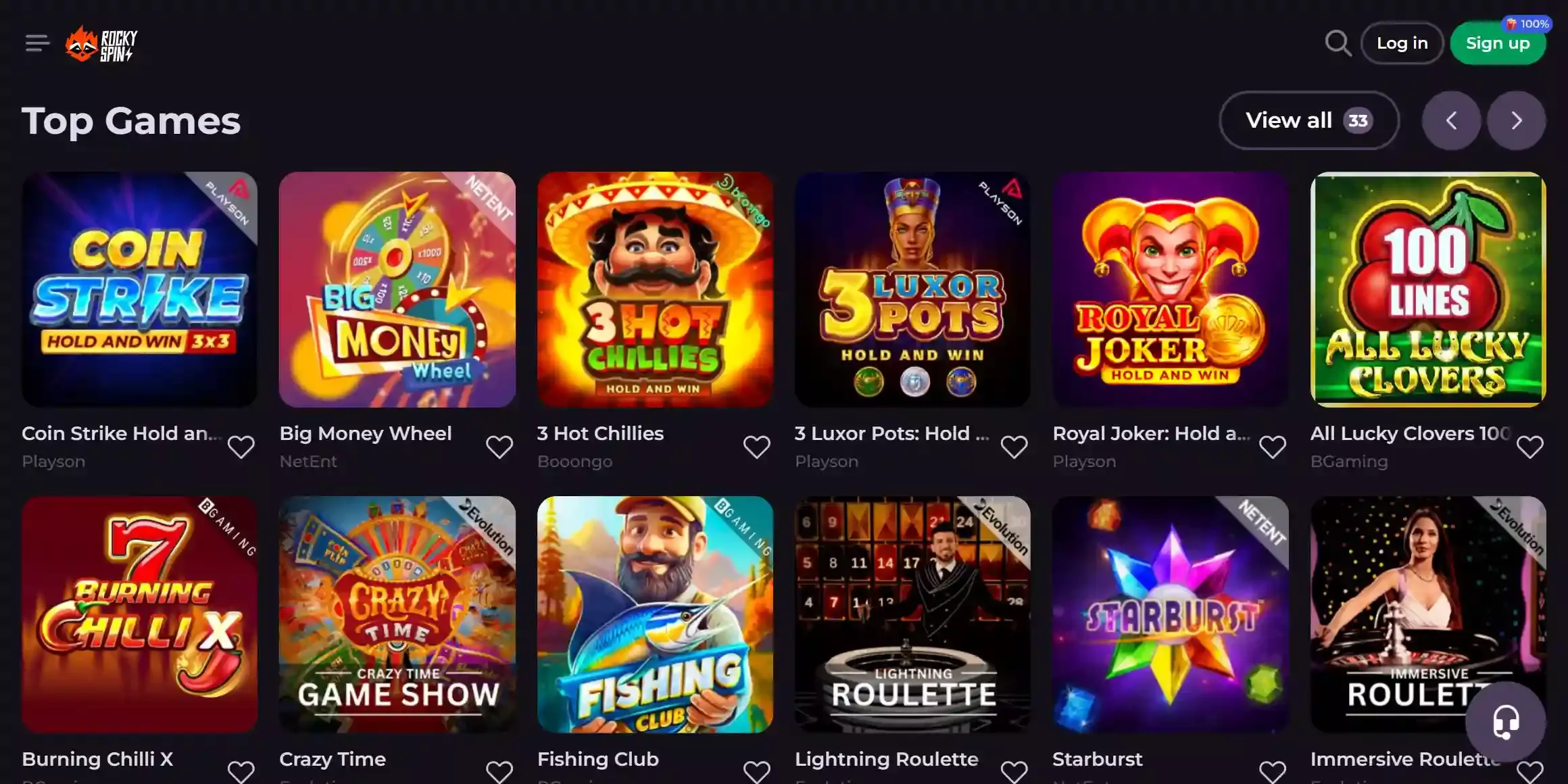 RockySpin αναλήψεις