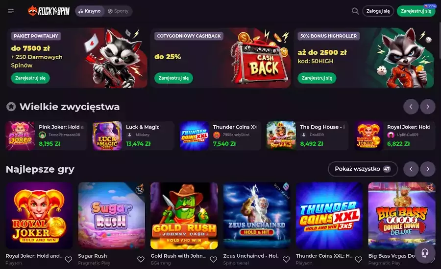 wypłata RockySpin