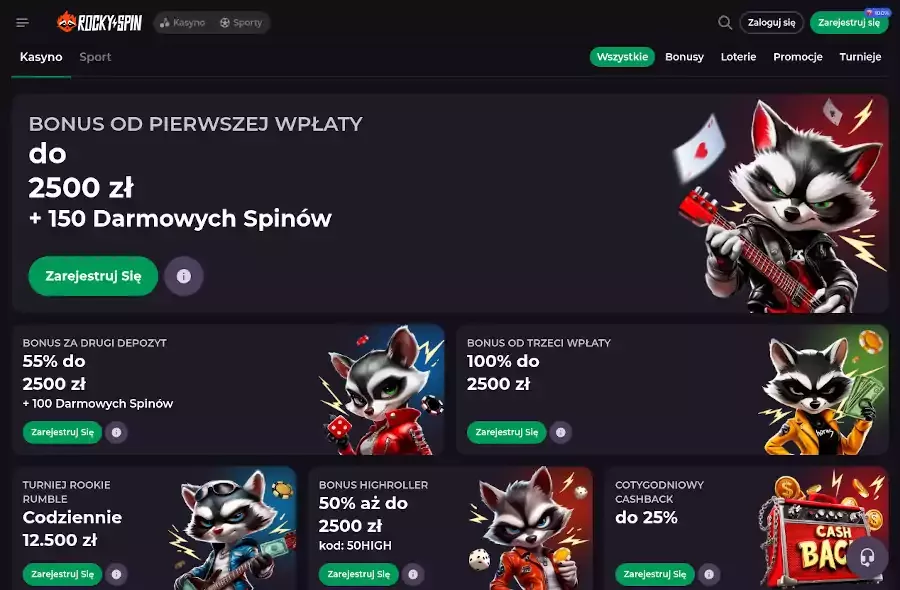 επίσημη ιστοσελίδα RockySpin