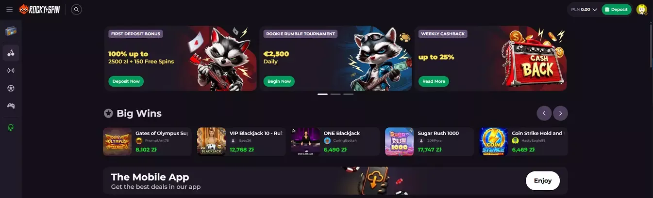 RockySpin тегления
